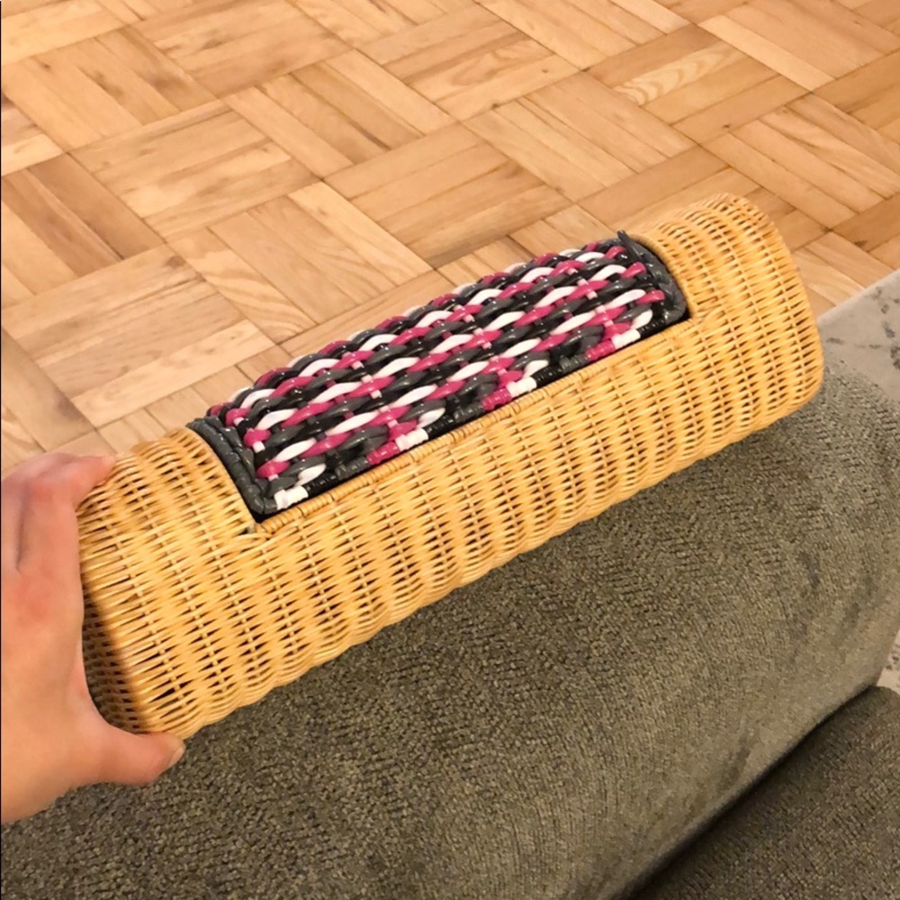 PAULE KA Wicker Clutch